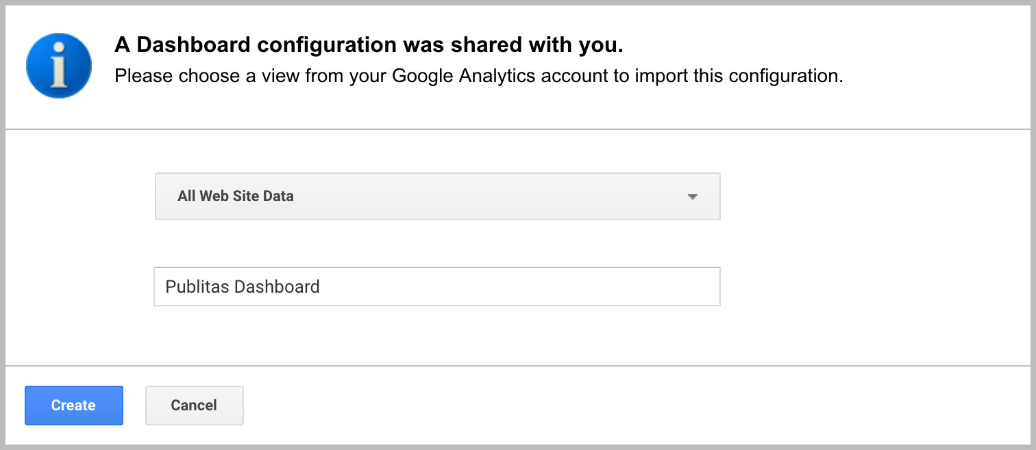 Adding a custom dashboard configuration to Google Analytics.