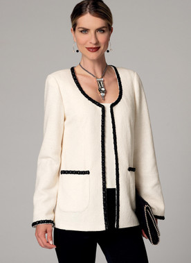Butterick B6382 (Digital) | Misses' Open-Front Jackets with Patch Pockets
