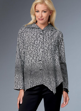 Butterick B6521 (Digital) | Misses' Top with Asymmetrical Hem