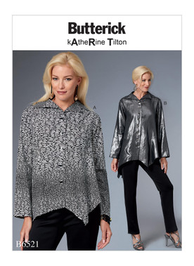 Butterick B6521 (Digital) | Misses' Top with Asymmetrical Hem | Front of Envelope