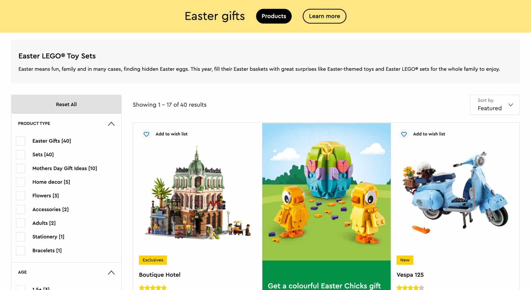 Collection of LEGO sets specifically for Easter.