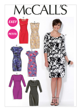 McCall's M7085 (Digital) | Misses'/Miss Petite Sheath Dresses | Front of Envelope