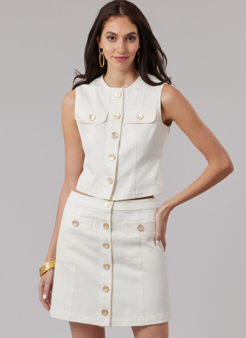 McCall's M8586 | McCall's Sewing Pattern Misses' Top and Skirt in Two Lengths