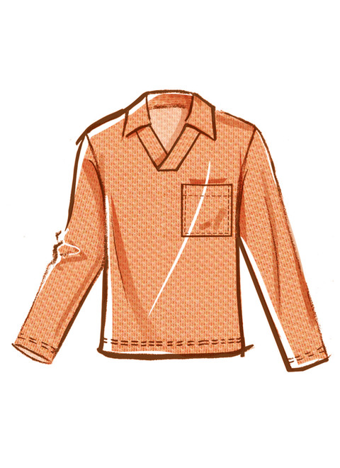 McCall's M8589 | McCall's Sewing Pattern Men's Top with Sleeve Variations