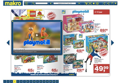 Makro uses a promotional video of Playmobil in an earlier issue