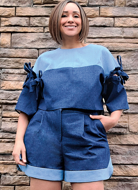 Know Me ME2127 | Misses' and Women's Top with Detachable Sleeves and Shorts by Keechii B Style