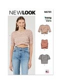 New Look N6791 | New Look Sewing Pattern Misses' Knit Tops | Front of Envelope