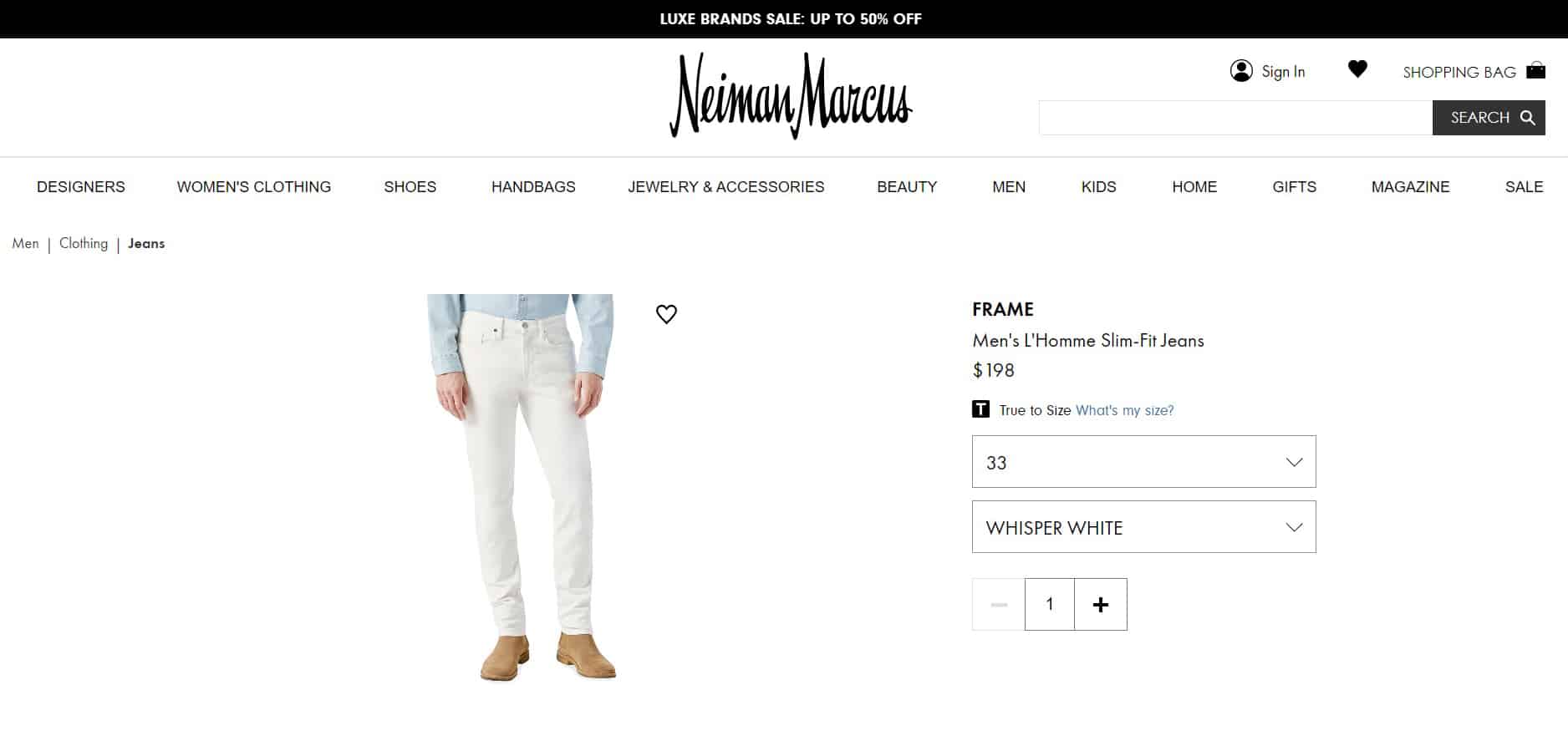 Neiman Marcus' customer service channels on their online store.