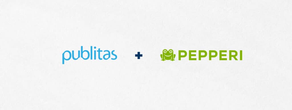 publitas and pepperi logos