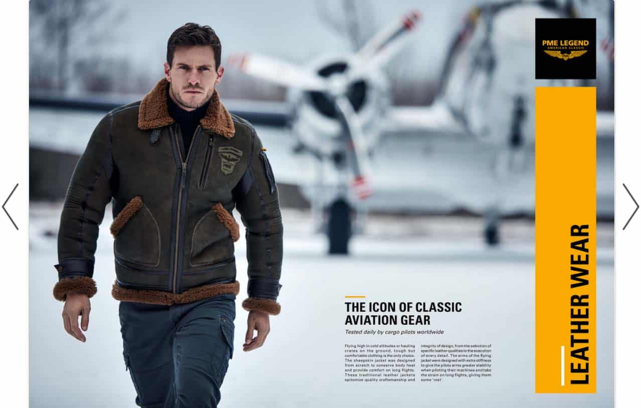 Man posing in a jacket considered the icon of classic aviation gear.