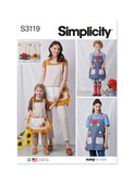 Simplicity S3119 | Simplicity Sewing Pattern Children and Misses' Aprons and Kitchen Accessories | Front of Envelope