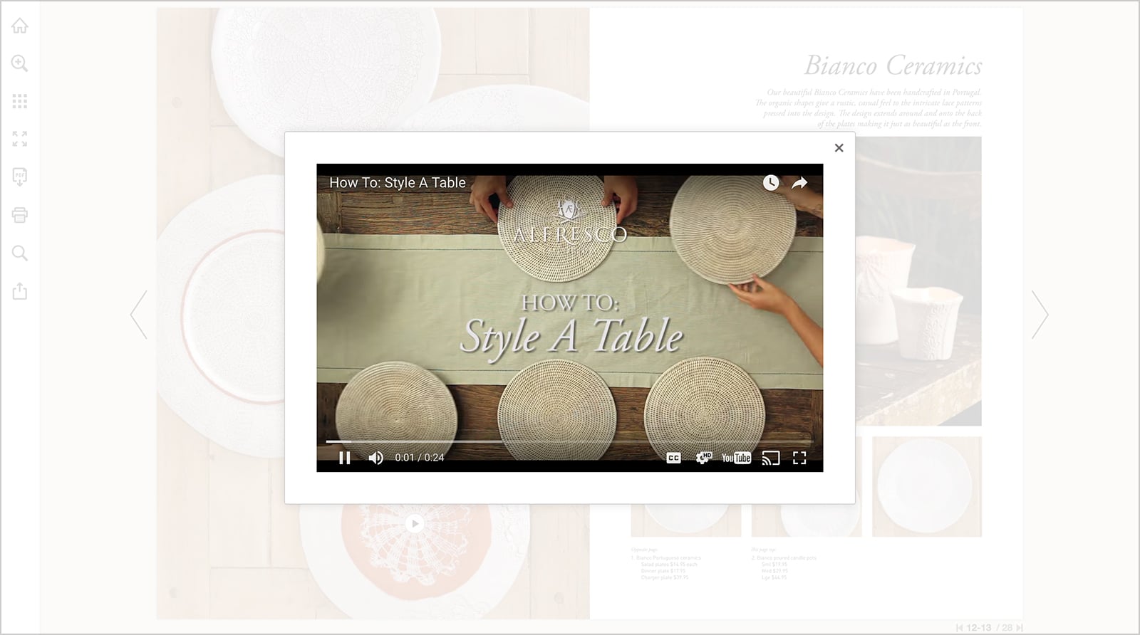 Style guide video in an online catalog.