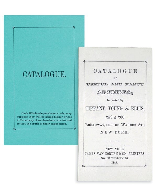 Pages from Tiffany & Co’s 1845 Blue Book.