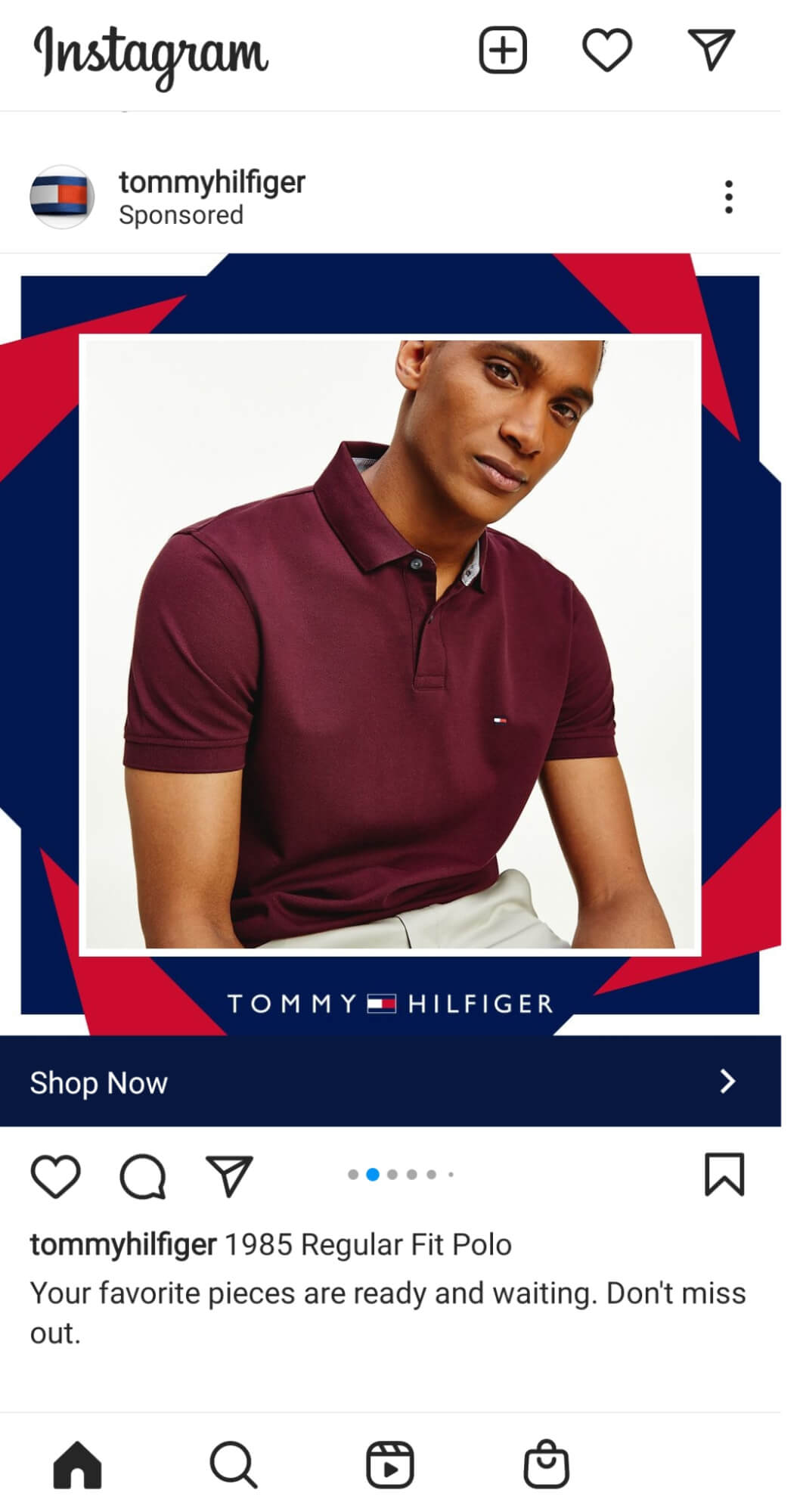 Tommy Hilfiger ad on Instagram.