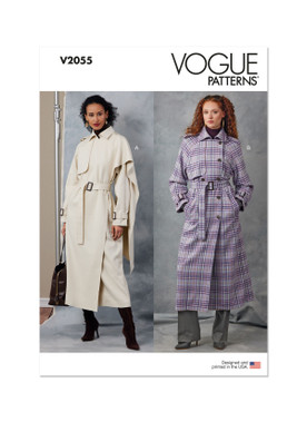 Vogue Patterns V2055 | Vogue Patterns Misses' Trench Coats and Belt | Front of Envelope