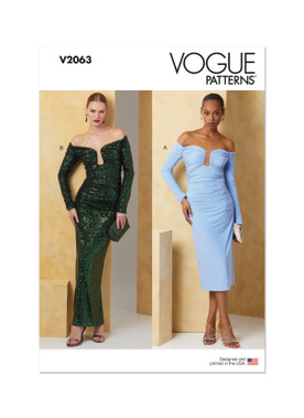Vogue Patterns V2063 | Misses' Dress in Two Lengths | Front of Envelope