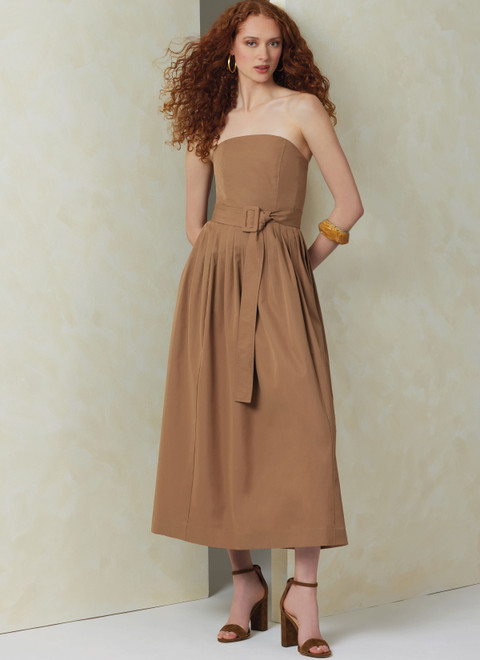 Vogue Patterns V2084 | Vogue Patterns Misses' Dress with Belt and Overbodice