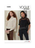 Vogue Patterns V2090 | Vogue Patterns Misses' Top with Sleeve Variations | Front of Envelope
