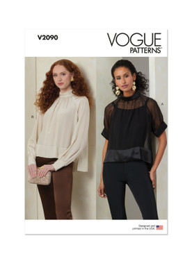 Vogue Patterns V2090 | Vogue Patterns Misses' Top with Sleeve Variations | Front of Envelope