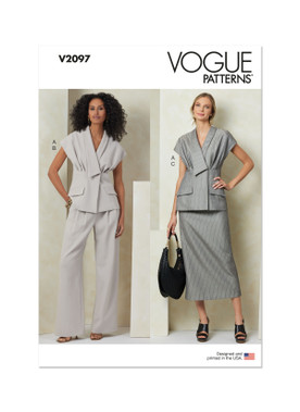 Vogue Patterns V2097 | Vogue Patterns Misses' Top, Skirt and Pants | Front of Envelope