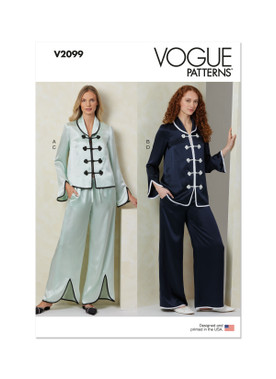 Vogue Patterns V2099 | Vogue Patterns Misses' Pajamas | Front of Envelope