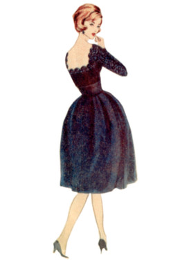 Vogue Patterns V2101 | Vogue Patterns 1950s Misses' Dress with Belt and Sash