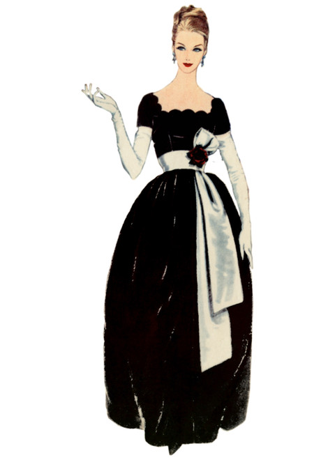 Vogue Patterns V2101 | Vogue Patterns 1950s Misses' Dress with Belt and Sash