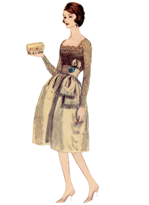 Vogue Patterns V2101 | Vogue Patterns 1950s Misses' Dress with Belt and Sash