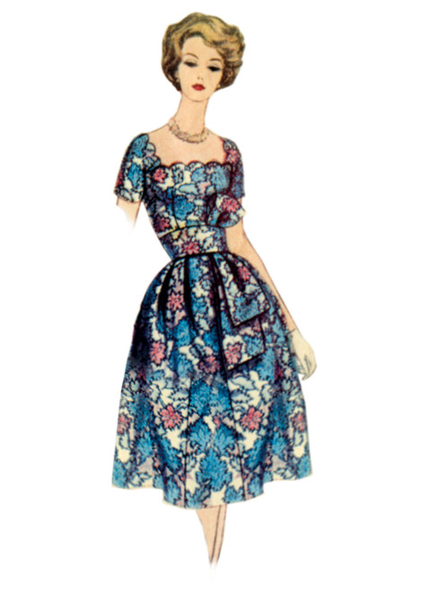 Vogue Patterns V2101 | Vogue Patterns 1950s Misses' Dress with Belt and Sash