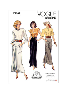 Vogue Patterns V2102 | Vogue Patterns 1980s Misses' Skirts | Front of Envelope