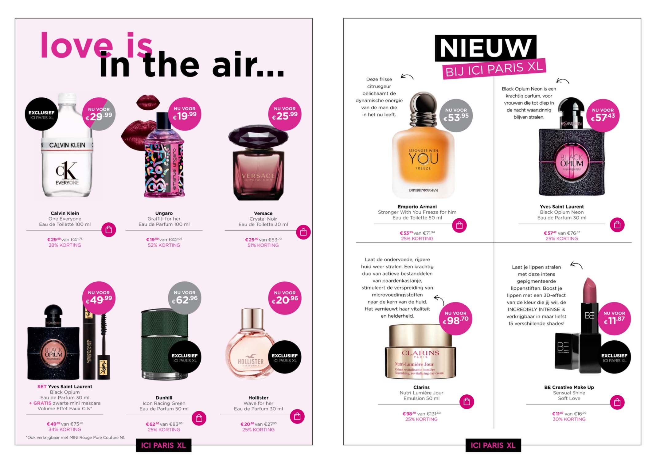 Pages from perfume shop ICI PARIS' valentine special.