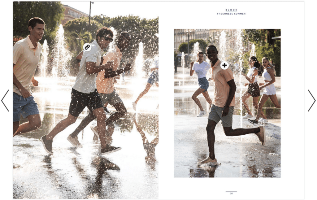 Adults playing in water wearing Boggi clothing