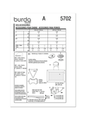 Burda Style Sewing Patterns BUR5702 | Burda Style Sewing Pattern 5702 Pet Accessories | Back of Envelope