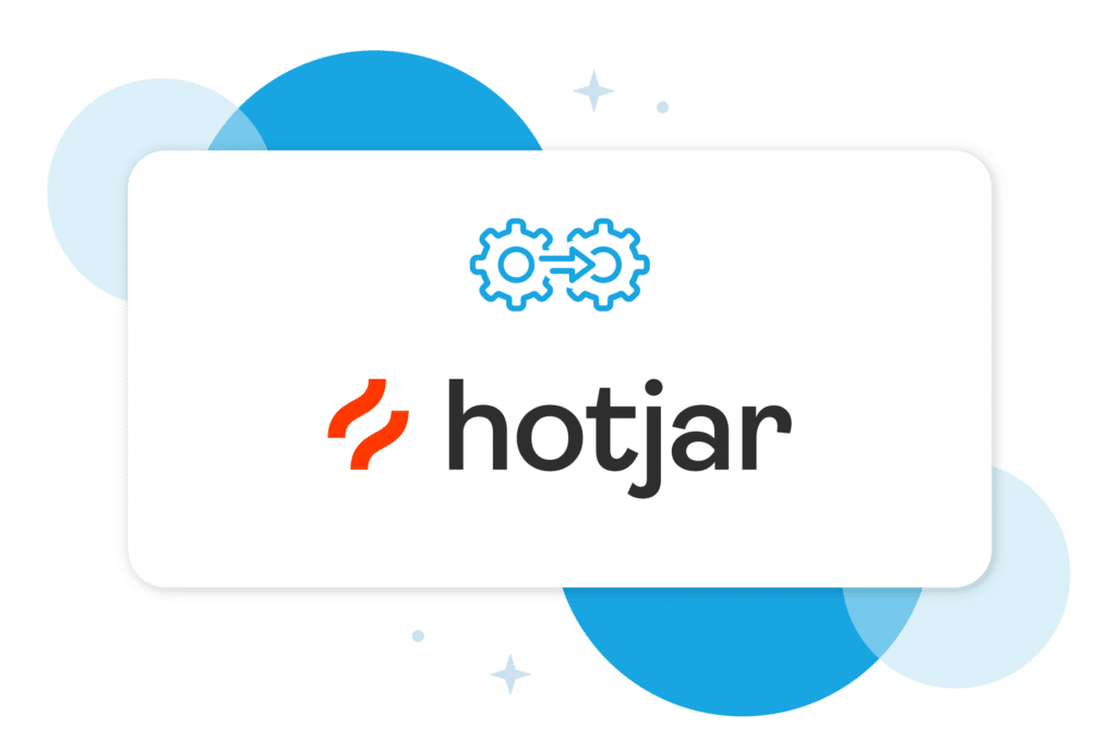 Hotjar logo and two gears hooking into each other