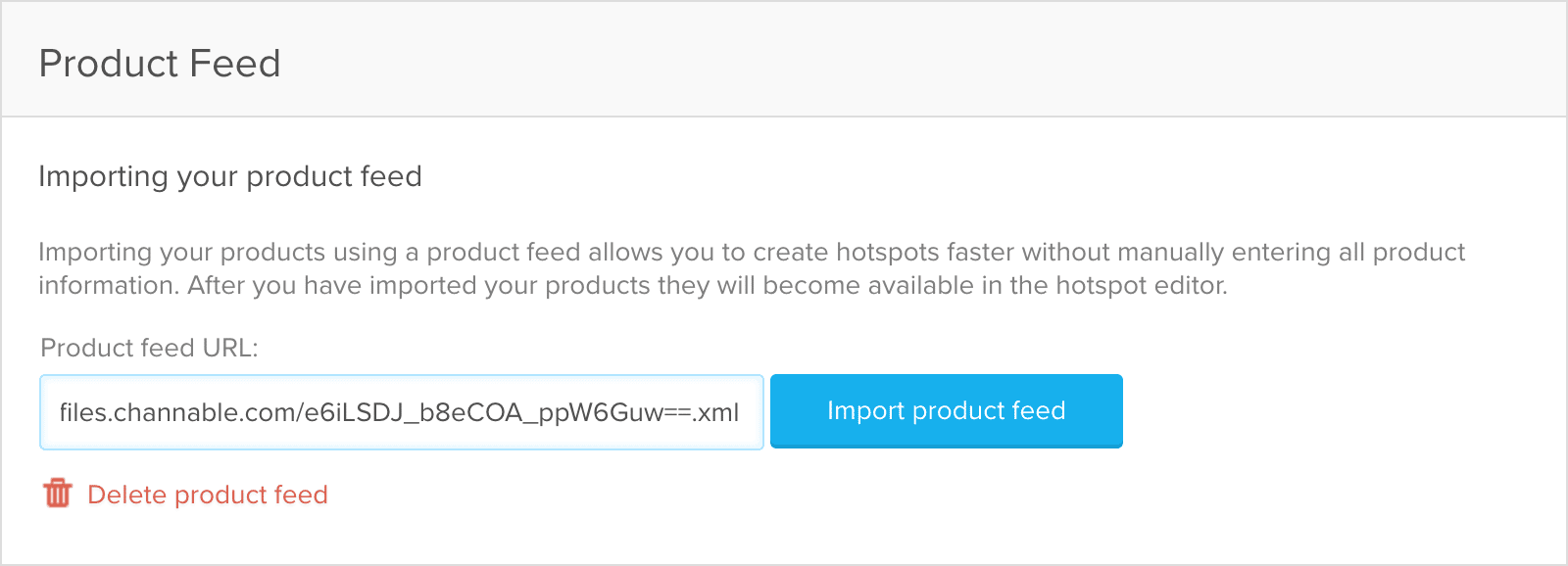 Importing the product feed in Publitas partners.