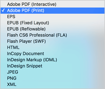 Selecting Adobe PDF (Print) as your format.